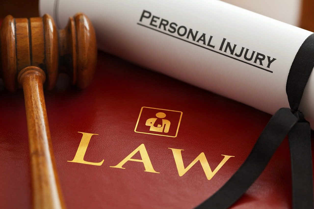 A personal injury law book and gavel